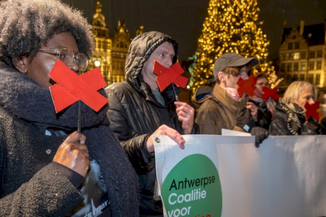 Antwerp’te Filistin dayanışma eylemi: “Gösteri hakkımız kısıtlanıyor”