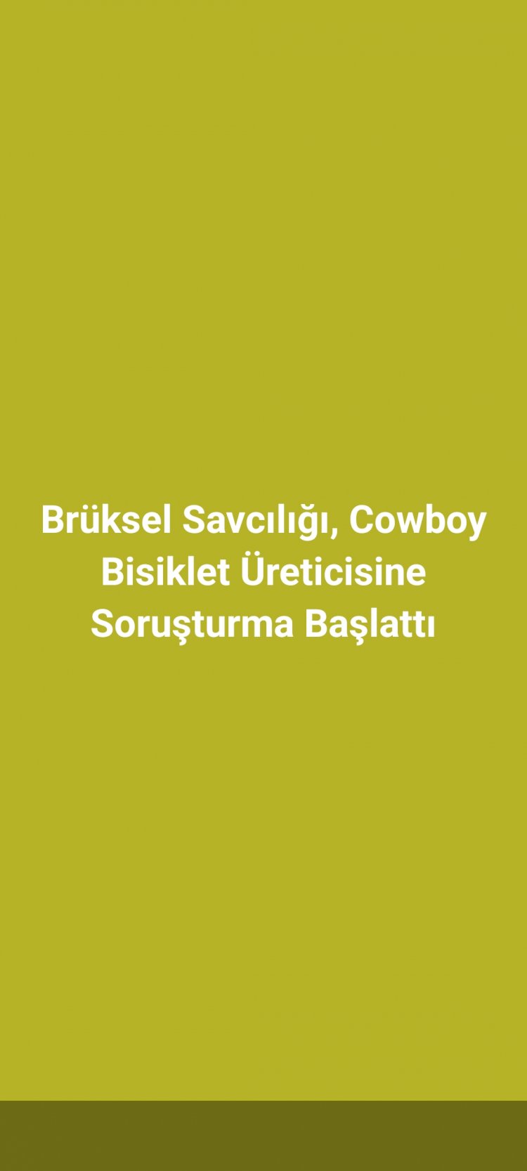 Brüksel Savcılığı, Cowboy Bisiklet Üreticisine Soruşturma Başlattı