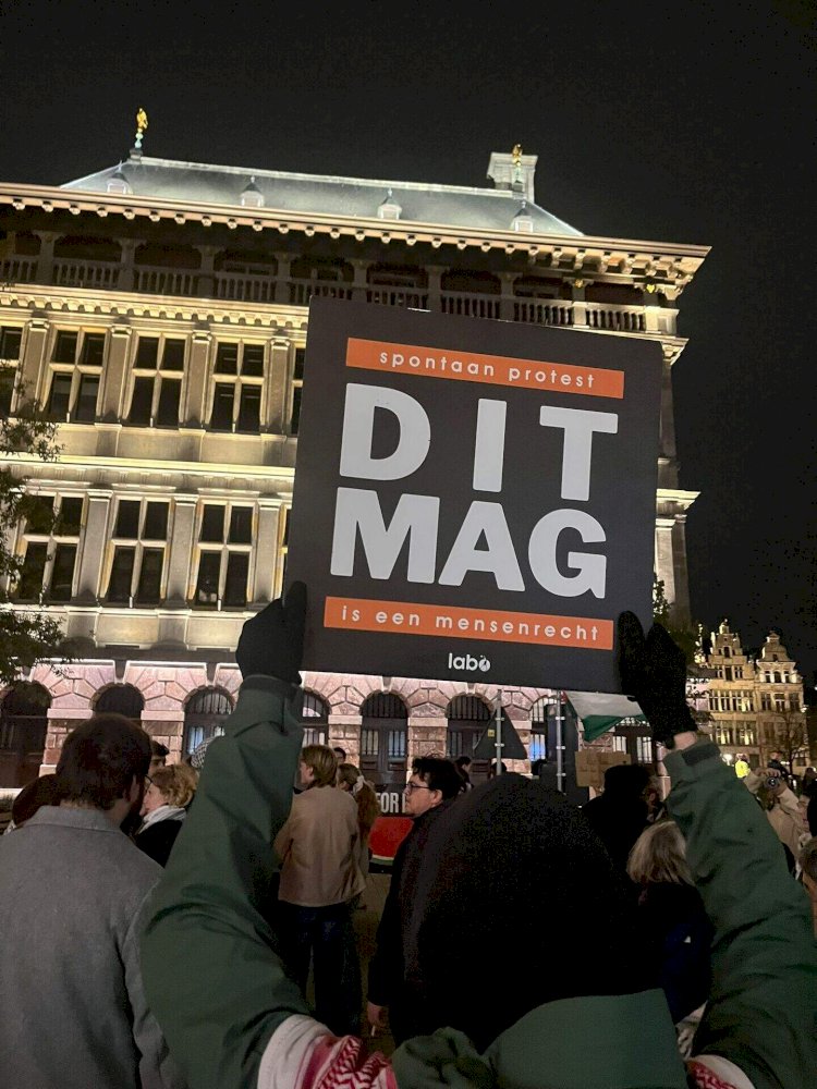 Anvers’te Pro-Filistin eylemciler yasağı deldi: polis TOMA ile müdahale etti