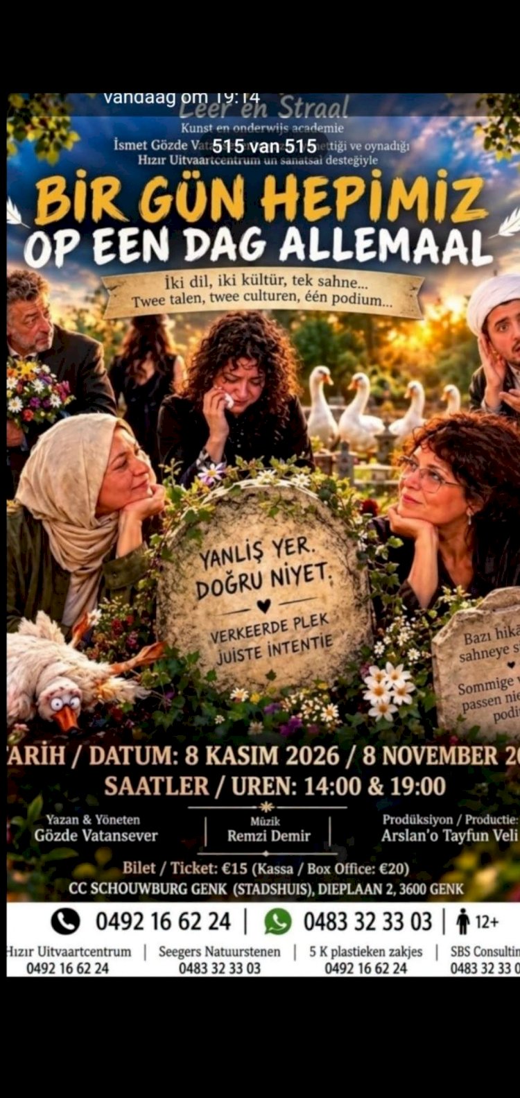Genk’te “Bir Gün Hepimiz” tiyatro oyunu sahnelenecek